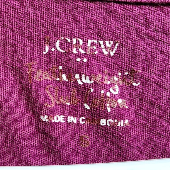 J. Crew Fuchsia Featherweight Slub Cotton V-Neck T-Shirt Size Small - Picture 7 of 13